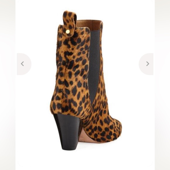 Veronica Beard Calf Hair Leopard Ankle Boots - size 7 - Picture 9 of 17
